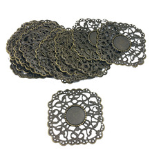 43mm 20pcs Wholesale Filigree crafts  Hollow Round Embellishments Findings,Jewelry Accessories,Bronze Tone ornaments 2024 - buy cheap