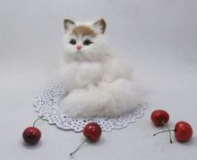 Gato de simulación nueva, muñeco de decoración realista de gato sentado, regalo de 12x13cm 2024 - compra barato