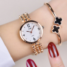 Jw-reloj de cuarzo de lujo para mujer, pulsera de oro y plata, relojes de cristal simples, regalos, 2018 2024 - compra barato