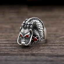 FNJ-Anillo de dragón Punk para hombre y mujer, joyería de plata 925, anillos de plata de ley S925 a la moda, talla grande 7-11,5 2024 - compra barato