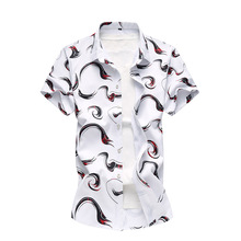 New Summer Korea Men Shirts Fashion Printing Male Casual Short Sleeve Button Shirts Cool Breathable Men's Clothing 5XL 6XL 2024 - buy cheap