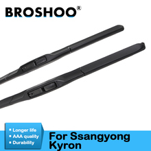 BROSHOO Brisas Limpador Lâminas de Borracha Natural Para Ssangyong Kyron Carro 2005 2006 2007 2008 2009 2010 Fit Padrão Gancho Do Braço 2024 - compre barato