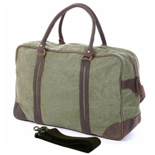 Bolso de viaje de cuero para hombre, bolsa de equipaje grande, estilo militar, Vintage, para fin de semana 2024 - compra barato