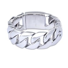 Bracelete de aço inoxidável 316l, punk grande, para homens pesados, pulseiras de motociclista, polido, cromado, cor de prata, pulseira de aço de titânio para homens 2024 - compre barato