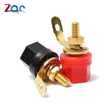 2 uds amplificador dorado, Terminal de poste de encuadernación, 4mm, conector Banana, negro + rojo 2024 - compra barato