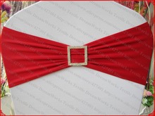 NO.2 Cherry Red Single Layer Spandex/Lycra/Expand Band/Covers&Square Diamond Buckle&Pin For Wedding Party Banquet Decorations 2024 - buy cheap