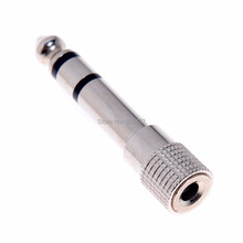 500pcs/lot Silver 6.3mm 1/4" Male plug to 3.5mm 1/8" Female Jack Stereo Headphone Audio Adapter Metal wholesale 2024 - buy cheap