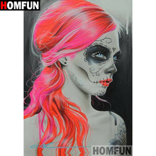 HOMFUN 5D DIY Diamond Painting Full Square/Round Drill "Skull woman" 3D Embroidery Cross Stitch gift Home Decor A00008 2024 - buy cheap