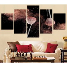 Canvas Home Decor Modular Wall Art Pictures Framework 5 Pieces Black Makeup Brushes Painting For Living Room HD Printed Poster 2024 - buy cheap