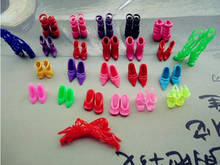 24 шт.; модные разноцветные босоножки с кристаллами; туфли на высоком каблуке для куклы; модельные туфли 2024 - купить недорого