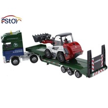 Alloy 1:50 Low Loader With 4 Wheel Loader Vehicle Diecast Detachable trailers Model 2024 - buy cheap