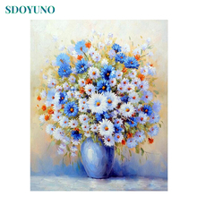 SDOYUNO Frame Purple Flowers DIY Painting By Numbers Acrylic Paint On Canvas Home Wall Art Picture For Home Decor 40x50cm Arts 2024 - buy cheap