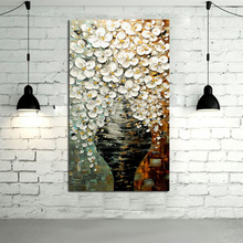 Frameless Handpainted High Quality Hang Pictures Modern Wall Art On Canvas Oil Painting Pot Flower For Room Decor 2022 - buy cheap