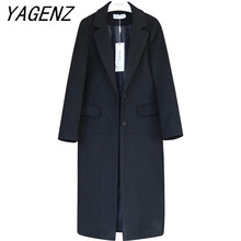 Camisola de lã para mulheres preto, casaco grosso de inverno coreia solto longo plus size, jaqueta feminina de lã sólida 4xl 2024 - compre barato