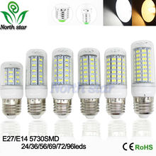 SMD 5730 E27 E14 LED Lamp 5730SMD LED Lights Corn Led Bulb 24 36 48 56 69 72 96Leds Chandelier Candle Lighting Home Decoration 2024 - buy cheap