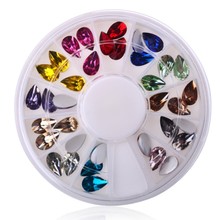 Multicolor Water Droplet Acrylic Glitter Christmas Nail Art 3D Decoration Charm Studs Spike Jewelry AB Rhinestones Manicure Tool 2024 - buy cheap