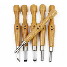 6 Pcs/set Wood Carving Tool Kit with Wooden Handle Multi-function Cutter Knife Tools for Carving Wood Hand Tool Set 2024 - buy cheap
