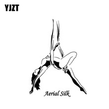 YJZT 10.8*14.6CM Sexy Girl Aerial Silk Car Vinyl Decal Black/Silver Car Sticker Popular Fashion Style C20-0834 2024 - buy cheap