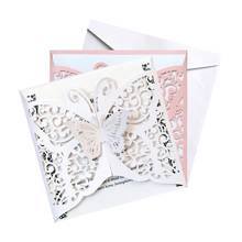 10Pcs/Lot Hollow Butterfly Wedding Invitation Cards Card Paper Wedding Birthday Shower Party Decoration Gifts 2024 - buy cheap