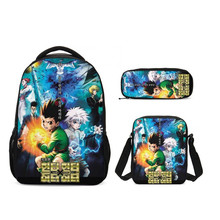 Hunter X Hunter 3pcs School Bag Set Kids Laptop School Backpack For Teenager Boys Bookbag Student Schoolbag Children Pencil Bag 2024 - buy cheap