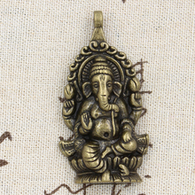 2pcs Charms Ganesha Buddha Elephant 62x32mm Handmade Pendant Making fit,Vintage Tibetan Bronze Silver color,DIY For  Necklace 2024 - buy cheap