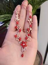 Natural Red Coral Necklace Natural Gemstone Pendant Necklace for Girls Ladies Elegant Leaves Flowers Luxury  party fine Jewelry 2024 - buy cheap