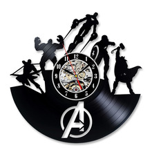 Free Shipping 1Piece Superhero The Avenger Captain America Vinyl Wall Clock Marvel Civil War Handmade Lase Cut Wall Clock 2024 - buy cheap