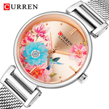 Reloj CURREN a la moda de flores para mujer, reloj de pulsera de lujo de oro rosa para mujer, relojes de pulsera para mujer, reloj femenino 2024 - compra barato