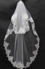Elegante velo de novia de tul hasta el codo, aplique de una capa de encaje, velos de boda, formal, barato 2024 - compra barato