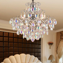 Lustre de cristal europeu, para sala de estar, restaurante, luxo, criativo, personalidade, lobo de hotel, com lâmpada de led, iluminação 2024 - compre barato