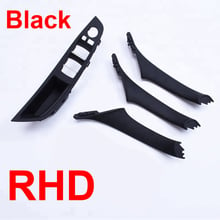 4PCS Right Hand Drive RHD For BMW 5 series F10 F11 520 525 Black Car Interior Door Handle Inner Panel Pull Trim Cover Armrest 2024 - buy cheap