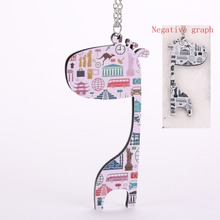 Женское длинное акриловое ожерелье с подвеской в виде жирафа 2024 - купить недорого