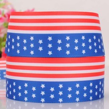 free shipping 50 yards 1/2 " 38 mm USA independent day flag printed grosgrain tape ribbon hairbow DIY handmade 2024 - buy cheap