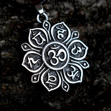 SanLan 1pcs double side Yoga 7 Chakra Charms buddhist mandala necklace OM Lotus Flower  meditation amulet 2024 - buy cheap