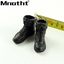 Escala 1:6 botas pretas de tornozelo masculino soldado sapatos ocos para figura de ação de 12 polegadas brinquedos 2024 - compre barato