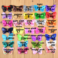 120pc/lot On Sale 2" Sequin Hair Bow Sequin Bows,Embroidered Hair Bow for Newborn Headwear Hair Accessories 32 Colors 2024 - buy cheap