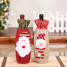 Garrafa de vinho tinto tote natal alegre champanhe capa boneco de neve padrão sacos pacote bebida portátil festival utensílios de mesa inovadores 2024 - compre barato