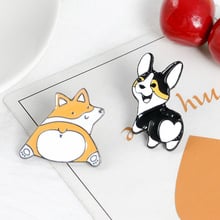 2019 Cartoon Animal Corgi Butt Enamel brooch Cute Dogs button Badge pins Bag Clothes Jewelry Gift for Corgi fans Kids Friends 2024 - buy cheap