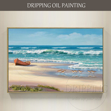 Skilled Artist Hand-painted Seaside Landscape Oil Painting on Canvas Hand-painted Beach and Wave Oil Painting for Wall Decor 2024 - buy cheap