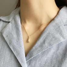 Collar de plata de ley 925 de diseño coreano para mujer, cadena de gota de agua versátil Simple, colgante de lágrima, 2019 2024 - compra barato