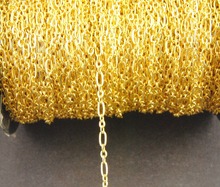 Cadena soldada de eslabones largos y cortos, accesorio para collar de joyería, Metal, hierro, oro, 3 y 1, 5 metros, 7,5x4mm 2024 - compra barato
