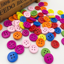 100pcs 15mm botões de madeira redondos coloridos 4 buracos acessórios de artesanato de costura wb155 2024 - compre barato