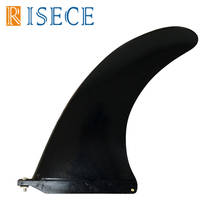 Black plastic surfboard longboard fins 6.5" 7.5" 8" 9" 10 inch longboard center surf sup fin 1pc with fin screw plate 2024 - buy cheap