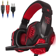 Auriculares estéreo con luz LED para juegos, audífonos con Sonido Envolvente Virtual de graves, con micrófono, para ordenador, PC y jugador, 7,1 2024 - compra barato