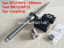 SFU1605-550mm ballscrew com final usinado-C7 + BK/Bf12 + 1 pcs 6.35*10mm acoplador 2024 - compre barato