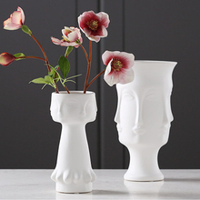 Lady / Men Face Head Planter Vase Flower Human Succulent Pot Home Garden Ornament White Ceramic Craft 2024 - buy cheap