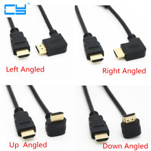 HDMI 1,4 V A macho A HDMI v1.4 abajo, arriba, izquierda y derecha en ángulo de 90 grados macho HD Cable de extensión HDMI 1,4 v cable de ángulo 50CM 1,5 M 2024 - compra barato
