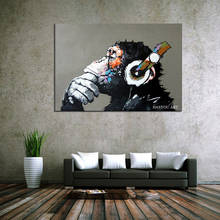 Ready To Hang Hand-painted High Quality Modern Art Gorilla Oil Painting on Canvas Abstract Funny Animal Monkey Oil Painting 2024 - buy cheap