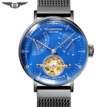 GUANQIN 2019 Clock Men Watches Top Brand Luxury 316L steel Tourbillon Automatic Mechanical Watch Men Skeleton Relogio Masculino 2024 - buy cheap