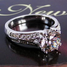 Anel de diamante de aniversário feminino, corações e flechas 1.5ct ouro branco 14k joia au585 2024 - compre barato
